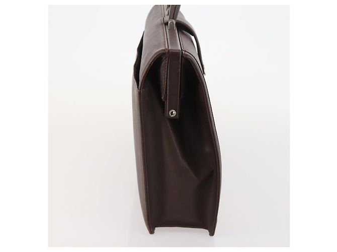 Borsa da lavoro in pelle marrone e argento Burberry Auth bs34224 - vista 4
