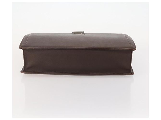Borsa da lavoro in pelle marrone e argento Burberry Auth bs34224 - vista 5