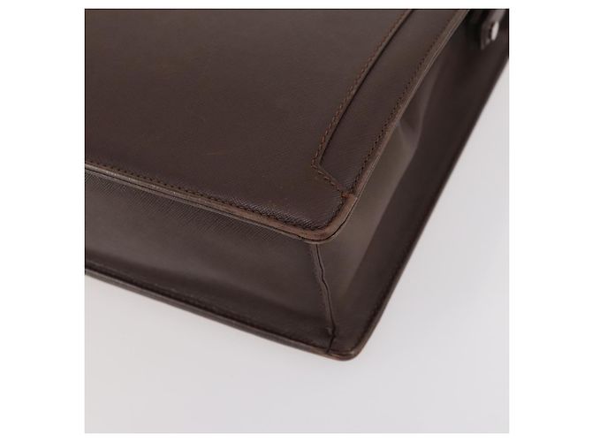 Borsa da lavoro in pelle marrone e argento Burberry Auth bs34224 - vista 9