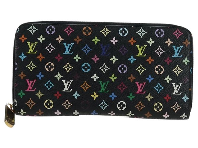 LOUIS VUITTON Monogram Multicolor Zippy Wallet Black M60243 LV Auth BA12070V - view 13
