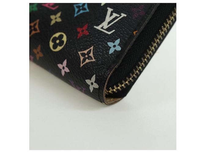 LOUIS VUITTON Monogram Multicolor Zippy Wallet Black M60243 LV Auth BA12070V - view 14