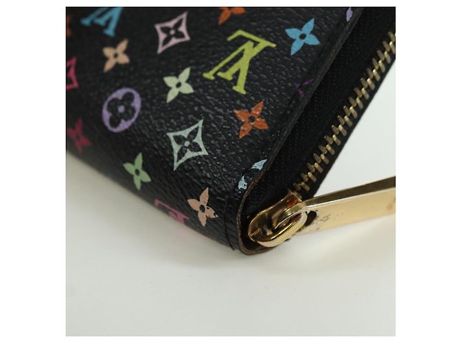 LOUIS VUITTON Monogram Multicolor Zippy Wallet Black M60243 LV Auth BA12070V - view 16