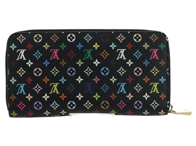 LOUIS VUITTON Monogram Multicolor Zippy Wallet Black M60243 LV Auth BA12070V - view 2