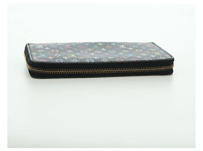 LOUIS VUITTON Monogram Multicolor Zippy Wallet Black M60243 LV Auth BA12070V - view 5