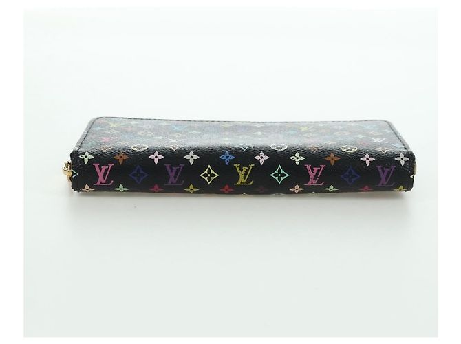 LOUIS VUITTON Monogram Multicolor Zippy Wallet Black M60243 LV Auth BA12070V - view 6