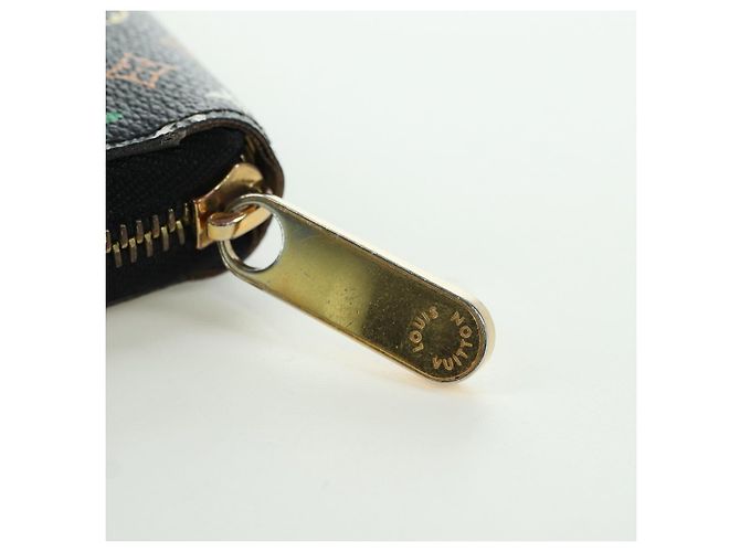 LOUIS VUITTON Monogram Multicolor Zippy Wallet Black M60243 LV Auth BA12070V - view 8