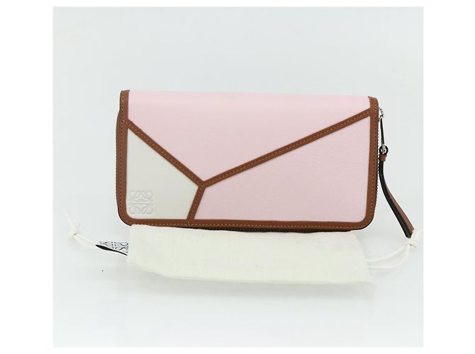 LOEWE Puzzle Zip-Up Round Wallet Leather Multicolor Silver 122N30X Auth am11095V Silvery Multiple colors - view 12