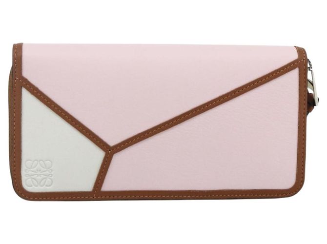 LOEWE Puzzle Zip-Up Round Wallet Leather Multicolor Silver 122N30X Auth am11095V Silvery Multiple colors - view 13