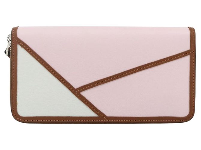 LOEWE Puzzle Zip-Up Round Wallet Leather Multicolor Silver 122N30X Auth am11095V Silvery Multiple colors - view 2