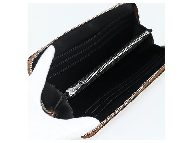 LOEWE Puzzle Zip-Up Round Wallet Leather Multicolor Silver 122N30X Auth am11095V Silvery Multiple colors - view 9