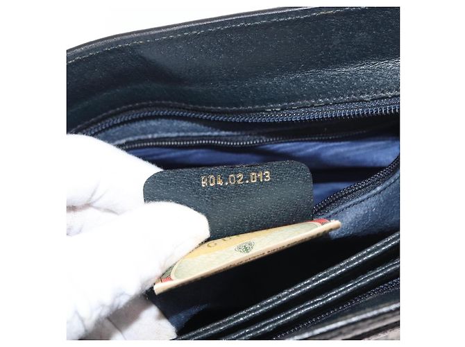 Gucci GG Supreme Sherry Line Schultertasche PVC Marine Gold 904 02 013 Auth 176719 Golden Marineblau - Ansicht 12