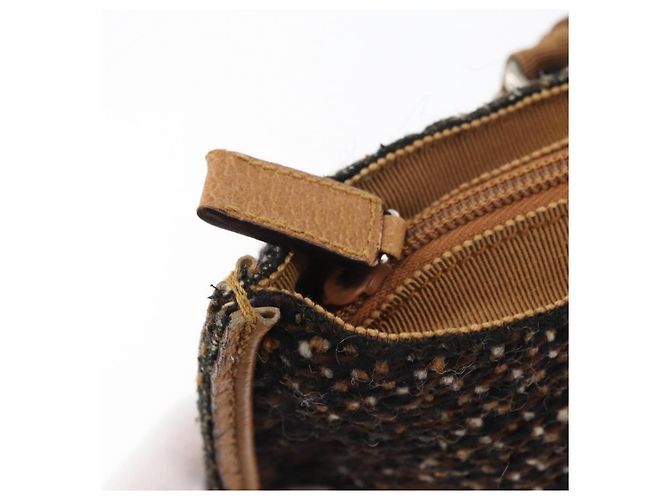 PRADA Borsa a mano in tela marrone argento Auth 175566A - Ansicht 10