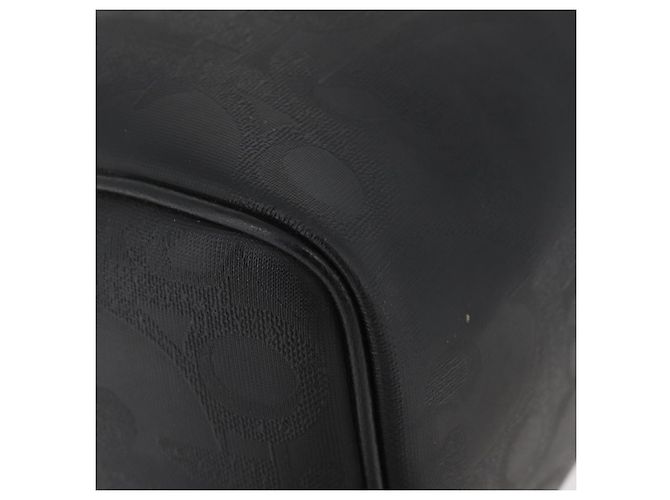 Borsa Boston Mini in Tela Trotter di Christian Dior PVC Nero Oro Auth am11408A - vista 10