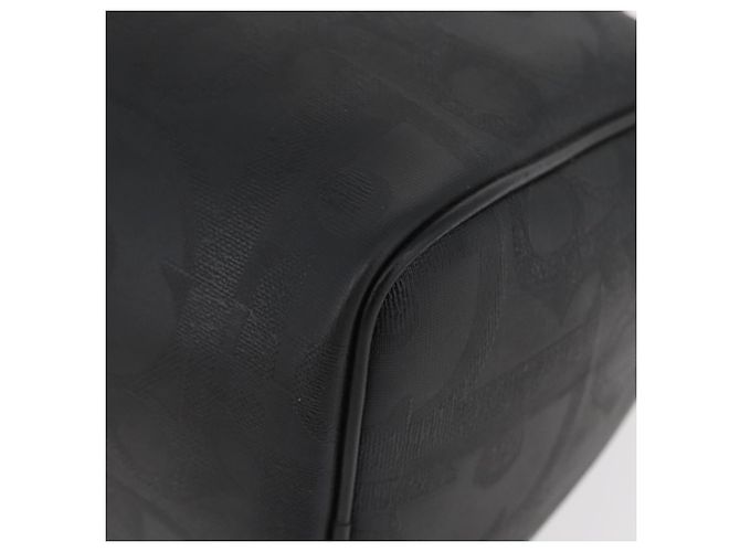 Borsa Boston Mini in Tela Trotter di Christian Dior PVC Nero Oro Auth am11408A - vista 11