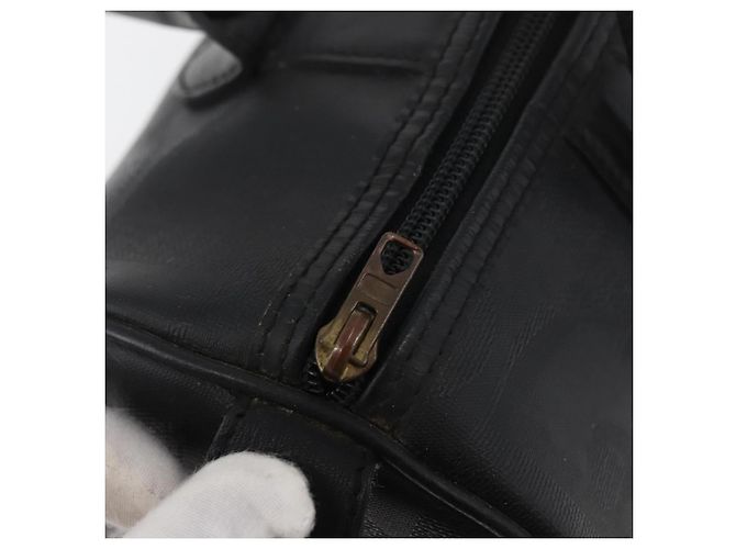 Borsa Boston Mini in Tela Trotter di Christian Dior PVC Nero Oro Auth am11408A - vista 15