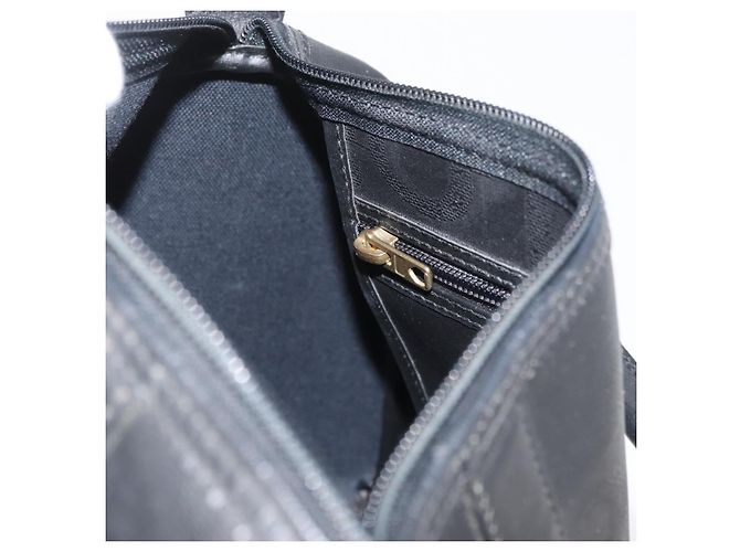 Borsa Boston Mini in Tela Trotter di Christian Dior PVC Nero Oro Auth am11408A - vista 20