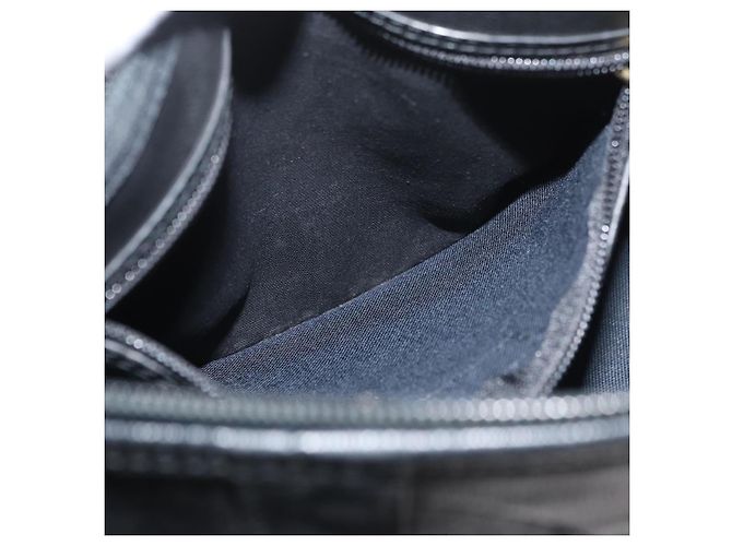 Borsa Boston Mini in Tela Trotter di Christian Dior PVC Nero Oro Auth am11408A - vista 21