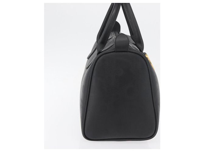 Borsa Boston Mini in Tela Trotter di Christian Dior PVC Nero Oro Auth am11408A - vista 5
