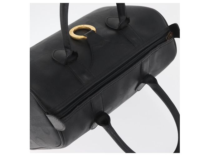 Borsa Boston Mini in Tela Trotter di Christian Dior PVC Nero Oro Auth am11408A - vista 6