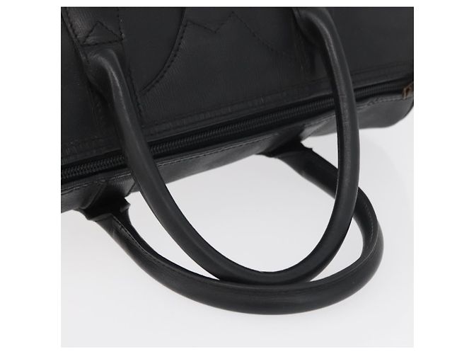 Borsa Boston Mini in Tela Trotter di Christian Dior PVC Nero Oro Auth am11408A - vista 7