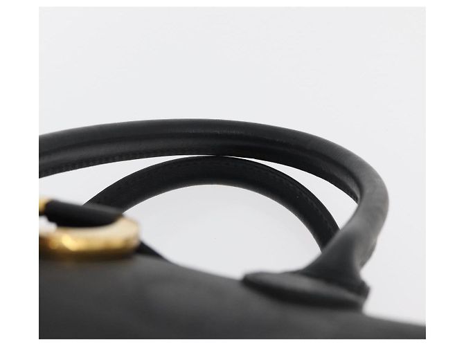 Borsa Boston Mini in Tela Trotter di Christian Dior PVC Nero Oro Auth am11408A - vista 8