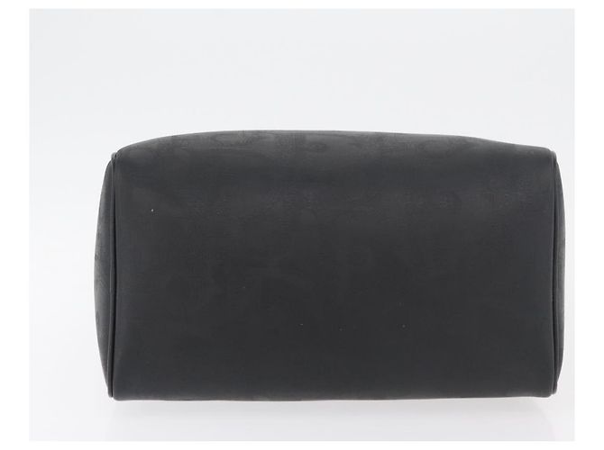 Borsa Boston Mini in Tela Trotter di Christian Dior PVC Nero Oro Auth am11408A - vista 9