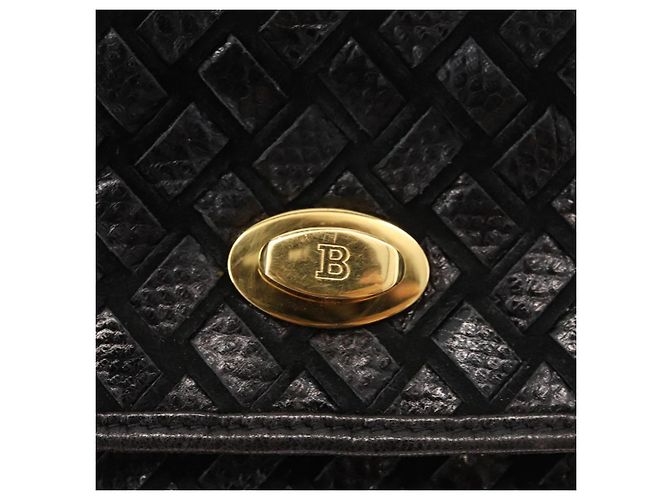 BALLY Borsa a Mano in Pelle 2 vie Nero Oro Auth YKZ1223 D'oro - vista 10