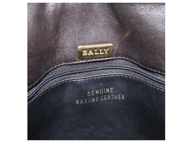 BALLY Borsa a Mano in Pelle 2 vie Nero Oro Auth YKZ1223 D'oro - vista 20