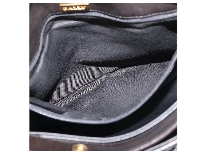 BALLY Borsa a Mano in Pelle 2 vie Nero Oro Auth YKZ1223 D'oro - vista 27