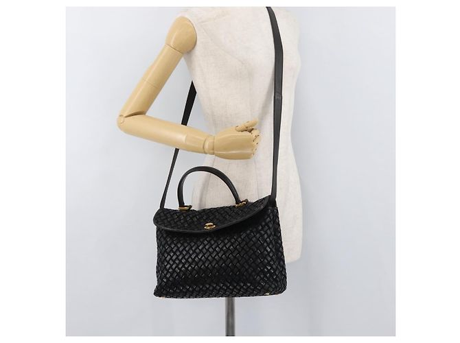 BALLY Borsa a Mano in Pelle 2 vie Nero Oro Auth YKZ1223 D'oro - vista 28