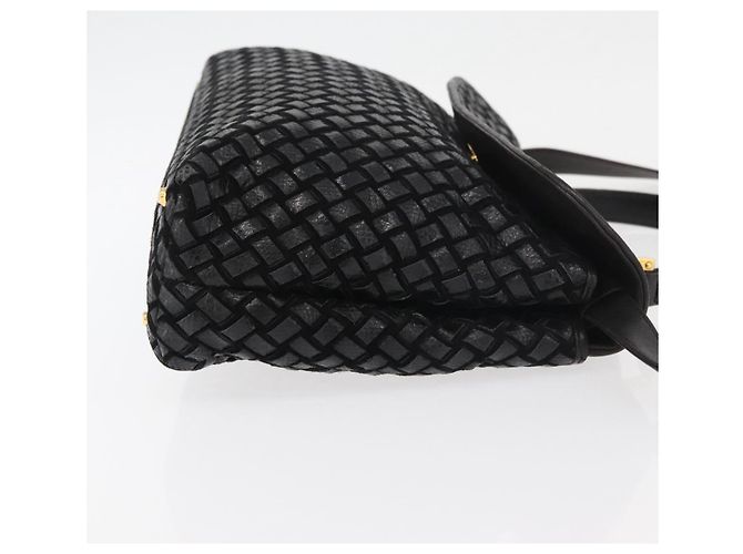BALLY Borsa a Mano in Pelle 2 vie Nero Oro Auth YKZ1223 D'oro - vista 3