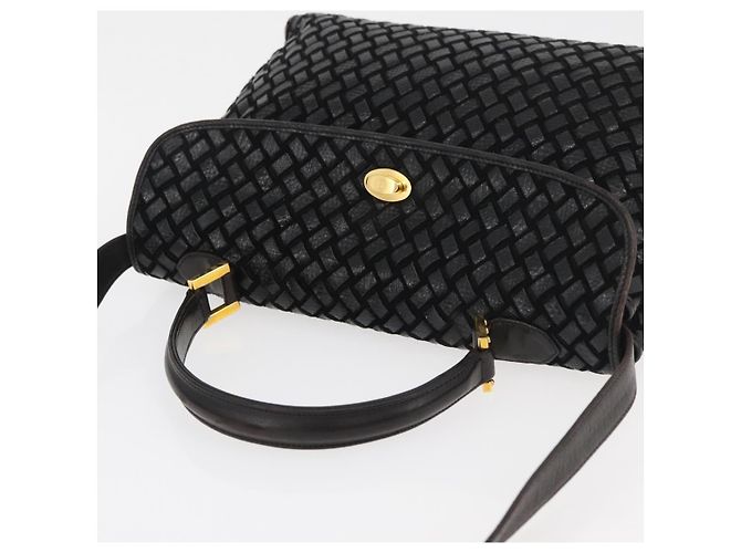 BALLY Borsa a Mano in Pelle 2 vie Nero Oro Auth YKZ1223 D'oro - vista 6