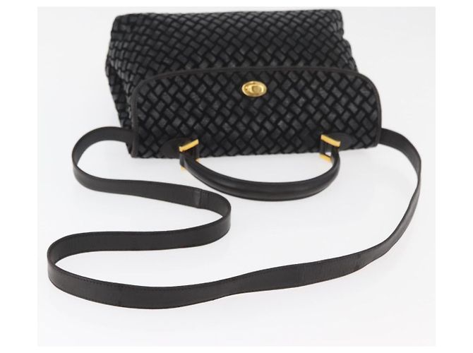 BALLY Borsa a Mano in Pelle 2 vie Nero Oro Auth YKZ1223 D'oro - vista 8