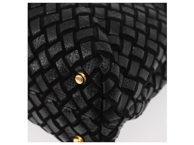 BALLY Borsa a Mano in Pelle 2 vie Nero Oro Auth YKZ1223 D'oro - vista 9
