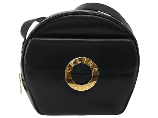 Céline CELINE Circle Schultertasche aus Leder Schwarz Gold Auth YKZ1524A Golden - Ansicht 13