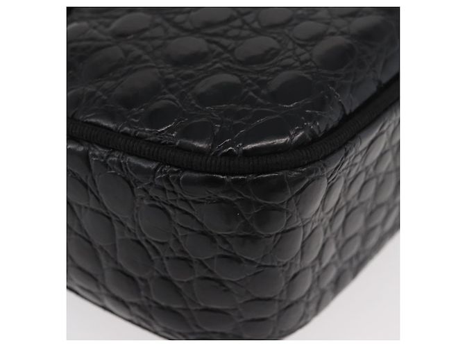 Bolso de Hombro Vala de Cuero Negro y Dorado Salvatore Ferragamo Auth ka4001 - vista 14