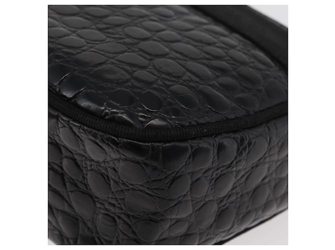 Bolso de Hombro Vala de Cuero Negro y Dorado Salvatore Ferragamo Auth ka4001 - vista 15