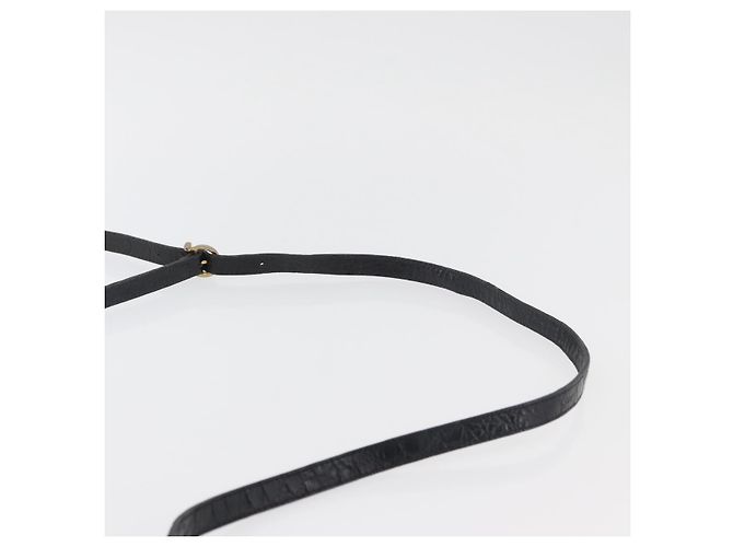 Bolso de Hombro Vala de Cuero Negro y Dorado Salvatore Ferragamo Auth ka4001 - vista 8