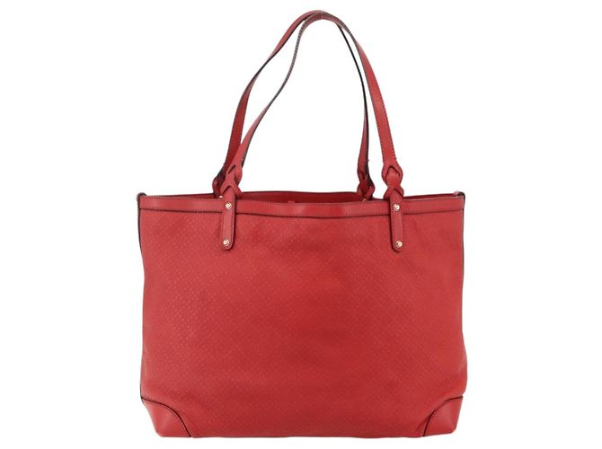 Borsa Tote Diamante GUCCI PVC Rossa Oro 247209 Auth 175652 Rosso D'oro - vista 13
