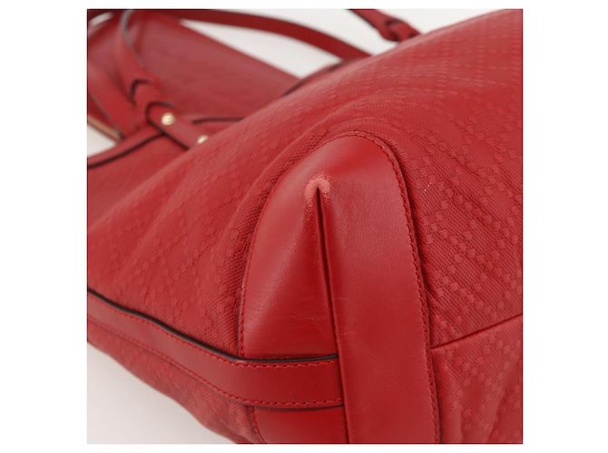 Borsa Tote Diamante GUCCI PVC Rossa Oro 247209 Auth 175652 Rosso D'oro - vista 14