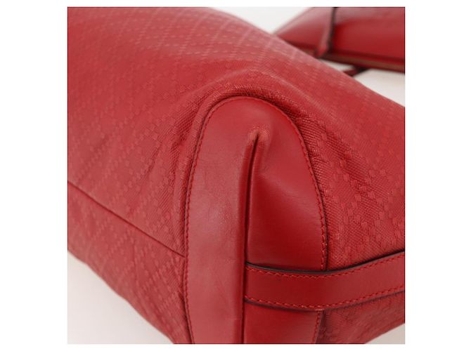 Borsa Tote Diamante GUCCI PVC Rossa Oro 247209 Auth 175652 Rosso D'oro - vista 15