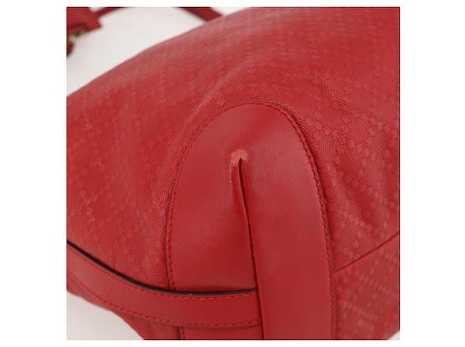 Borsa Tote Diamante GUCCI PVC Rossa Oro 247209 Auth 175652 Rosso D'oro - vista 16