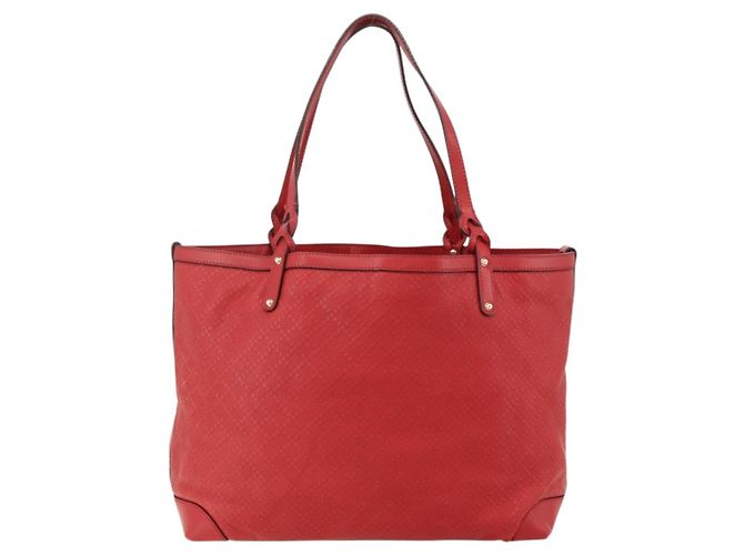 Borsa Tote Diamante GUCCI PVC Rossa Oro 247209 Auth 175652 Rosso D'oro - vista 2