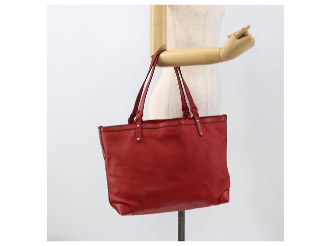 Borsa Tote Diamante GUCCI PVC Rossa Oro 247209 Auth 175652 Rosso D'oro - vista 24