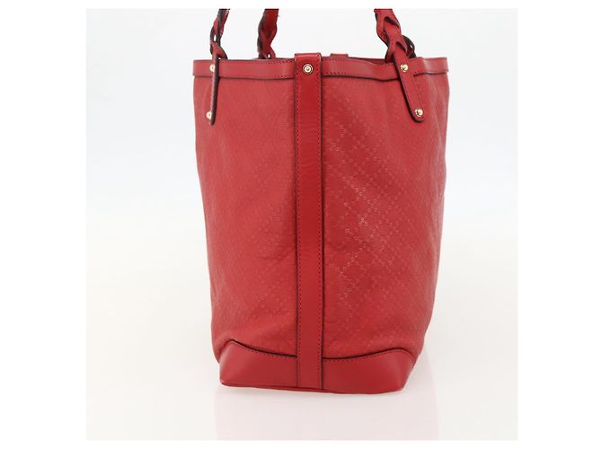 Borsa Tote Diamante GUCCI PVC Rossa Oro 247209 Auth 175652 Rosso D'oro - vista 4