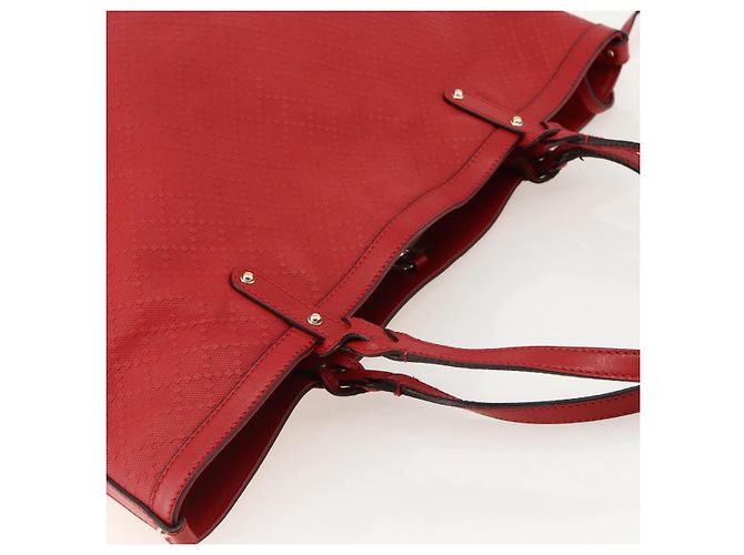 Borsa Tote Diamante GUCCI PVC Rossa Oro 247209 Auth 175652 Rosso D'oro - vista 6