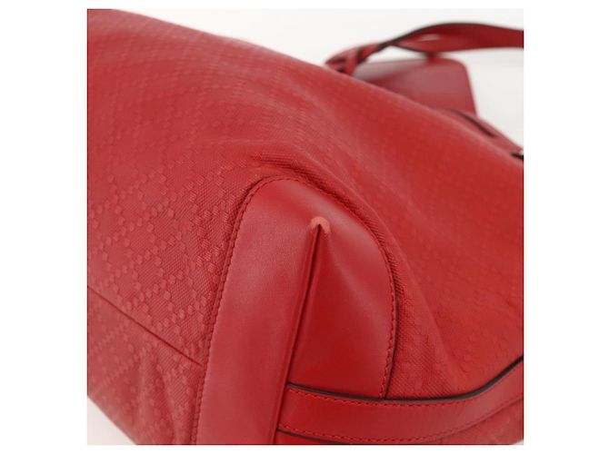 Borsa Tote Diamante GUCCI PVC Rossa Oro 247209 Auth 175652 Rosso D'oro - vista 9