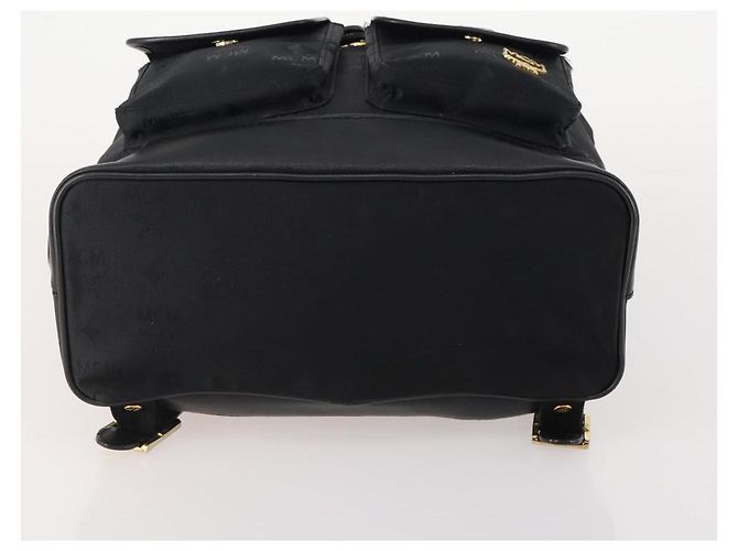 MCM Vicetos Logogram Rucksack Canvas Schwarz Gold Auth INZ047 Golden - Ansicht 11