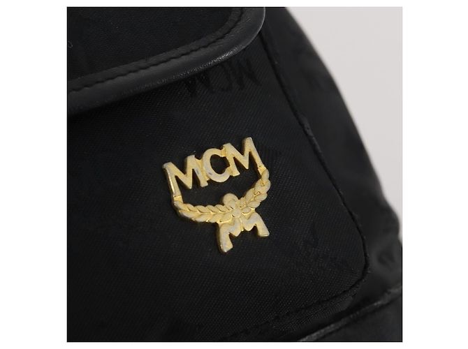 MCM Vicetos Logogram Rucksack Canvas Schwarz Gold Auth INZ047 Golden - Ansicht 18