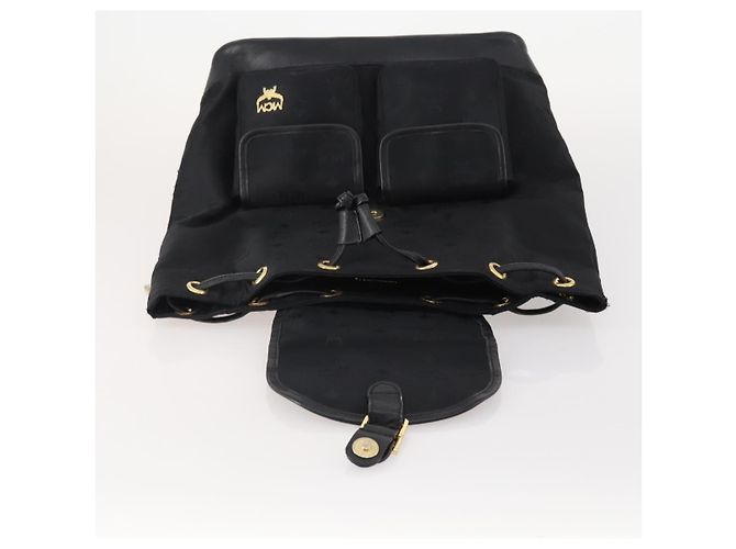 MCM Vicetos Logogram Rucksack Canvas Schwarz Gold Auth INZ047 Golden - Ansicht 20